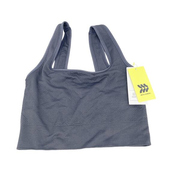 All In Motion Women's Gray Ribbed Longline Sports Bra Size XS - Picture 1 of 4